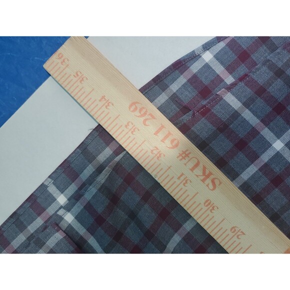 Men XXL Button Front Plaid Shirt Chest Pocket By Jos A Bank Travelers Collection - Picture 10 of 11